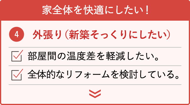 家全体を快適にしたい！：外張り（新築そっくりにしたい）